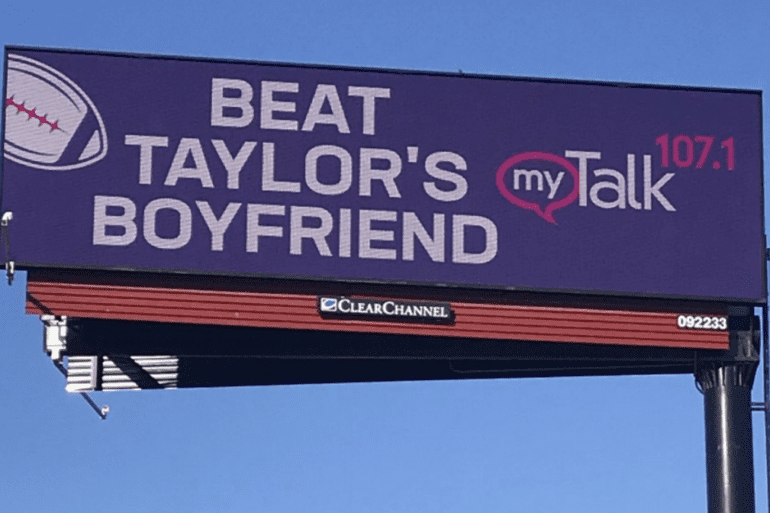 Taylor Swift Travis Kelce billboard